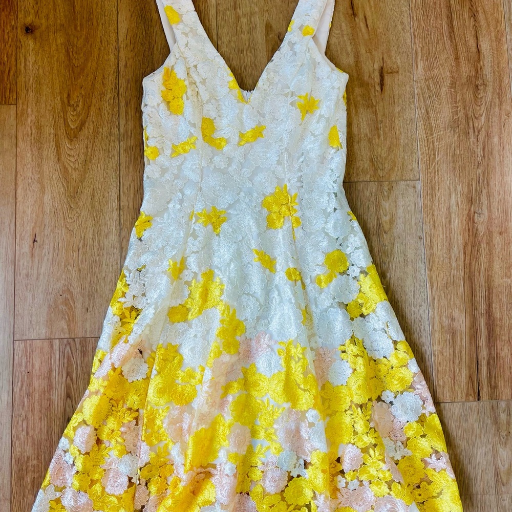 NWOT Dress the Population Maya Floral Lace Dress